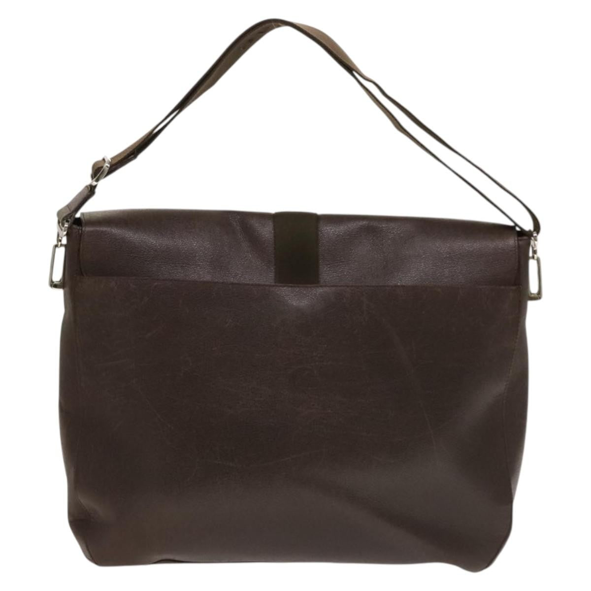 Bvlgari Flap Leather Brown Leather Shoulder Bag Bag (Pre-Owned)