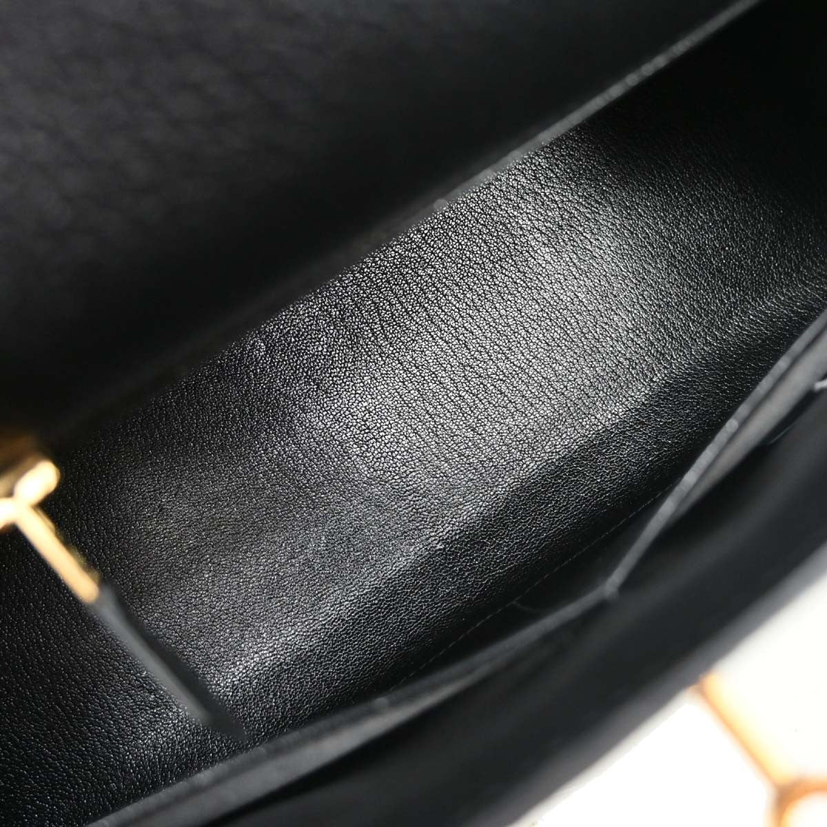 Hermes Kelly Black Ardennes With Gold Hardware Black Leather Handbag (Pre-Owned)