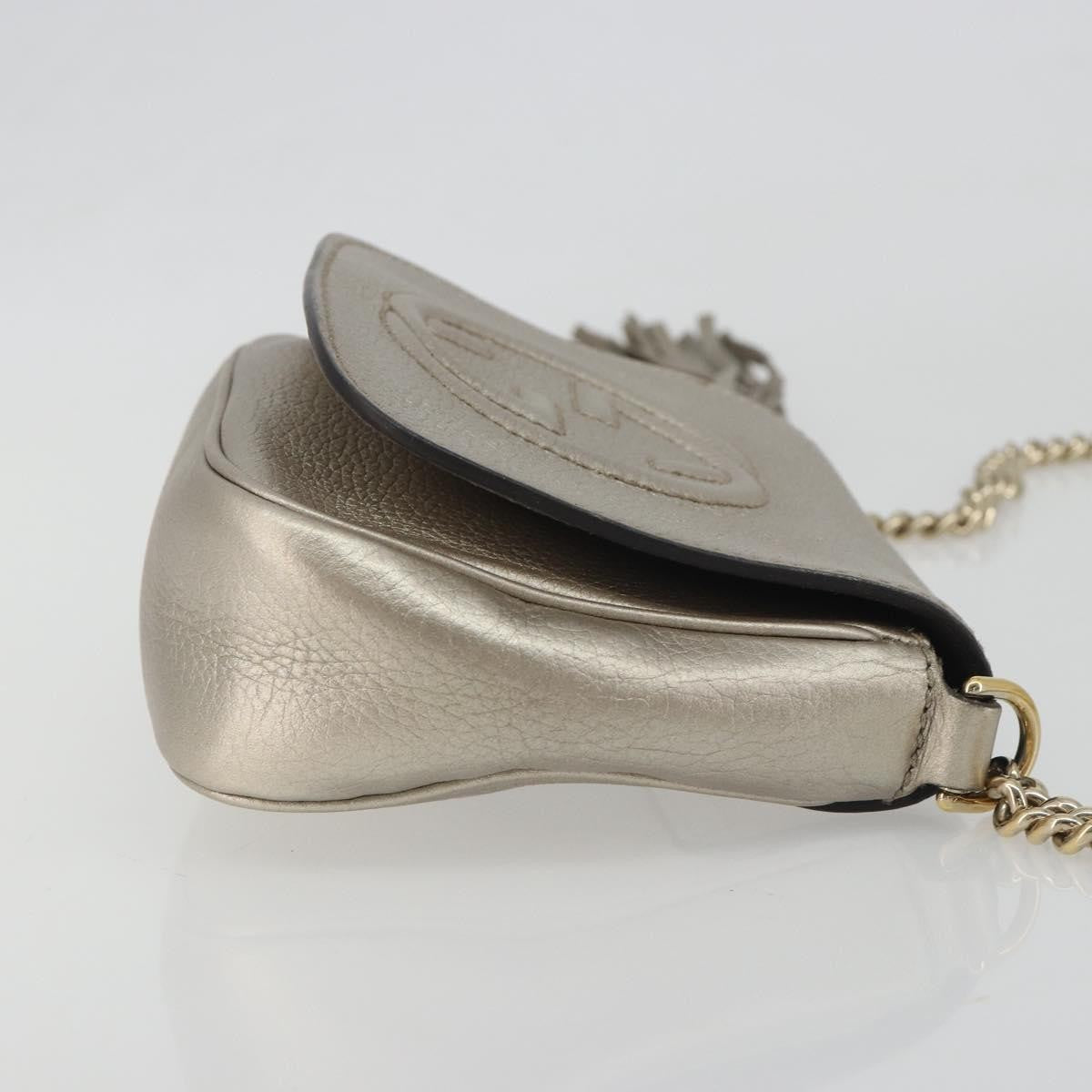 Gucci Soho Chain Leather Silver Leather Shoulder Bag Bag (Pre-Owned)