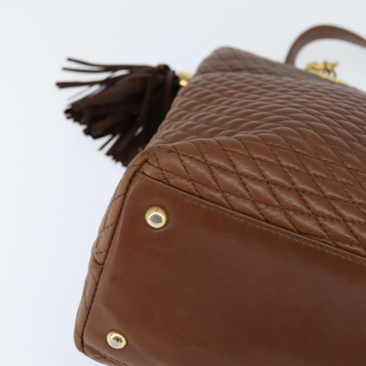 Bally Vintage Leather Brown Leather Tote Bag Bag (Pre-Owned)