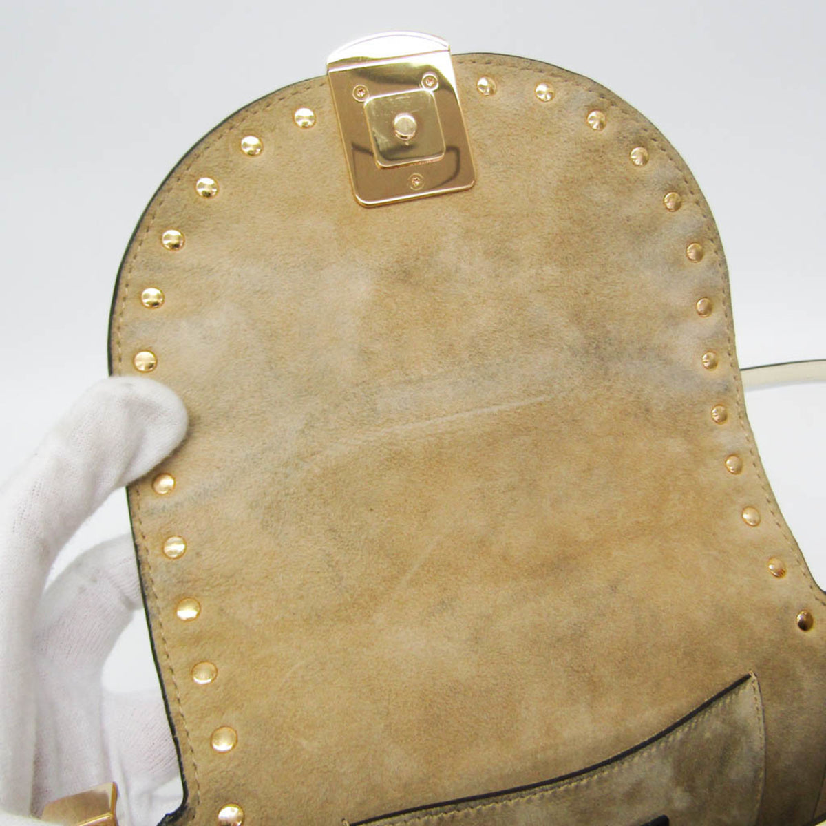 Fendi Moonlight Flap Leather With Plexiglass Detail White Leather Shoulder Bag Bag (Pre-Owned)