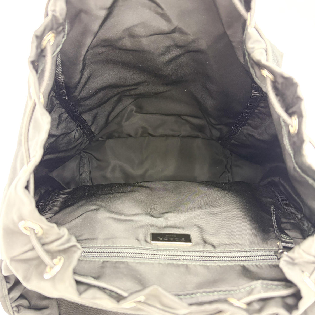 Prada Double Buckle Top Handle Tessuto Black Nylon Backpack Bag (Pre-Owned)