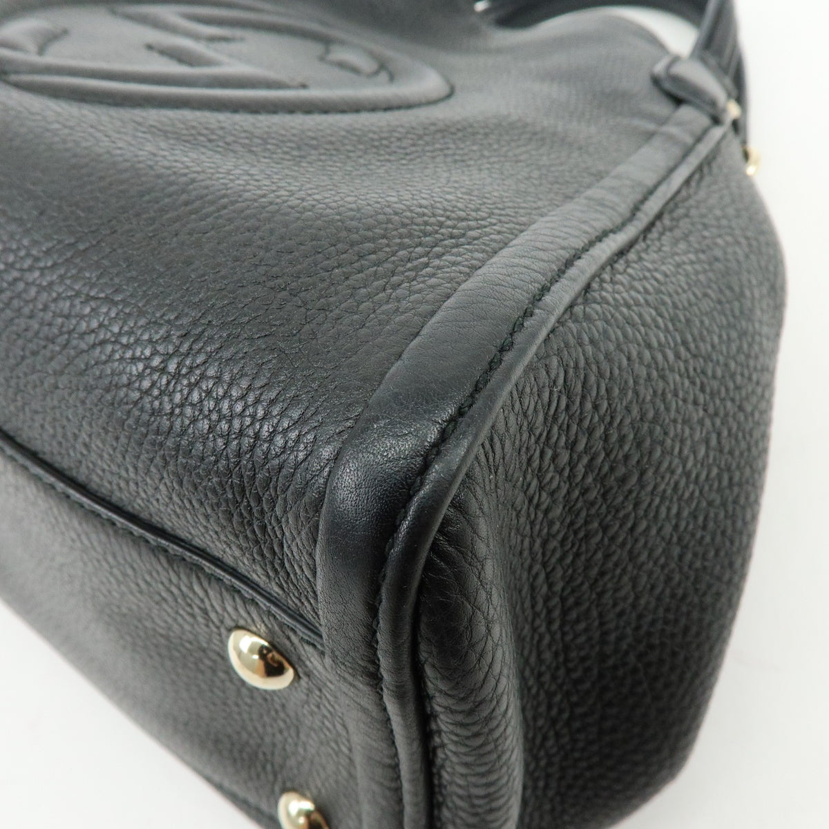 Gucci Soho Leather Black Leather Shoulder Bag Bag (Pre-Owned)