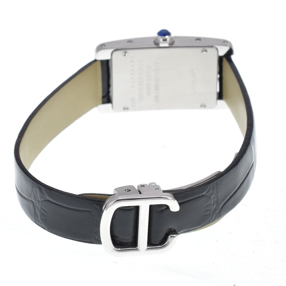 Cartier Tank Americaine Quartz Stainless Steel And Alligator Watch (Pre-Owned)