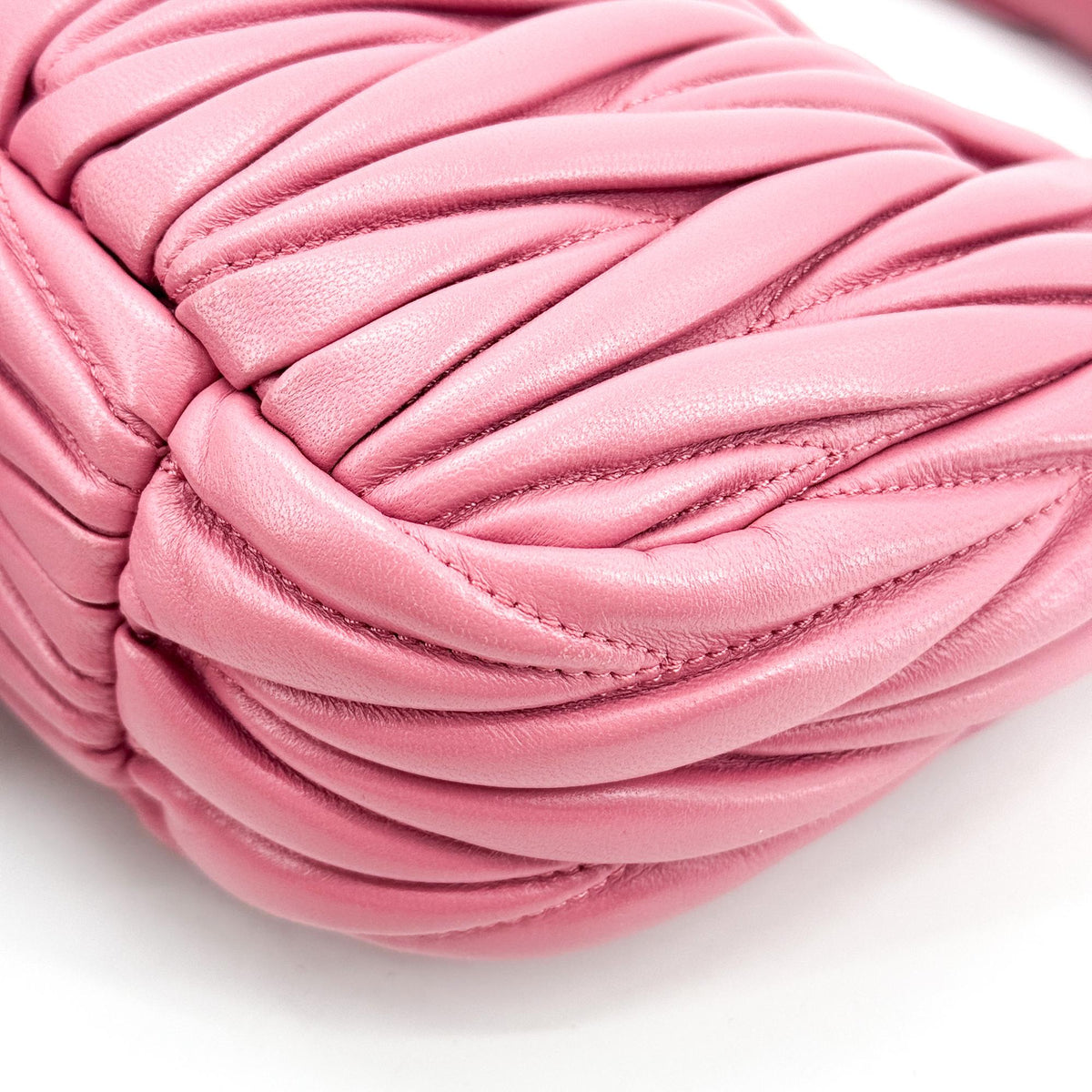 Miu Miu Wander Hobo Matelasse Satin Pink Leather Shoulder Bag Bag (Pre-Owned)