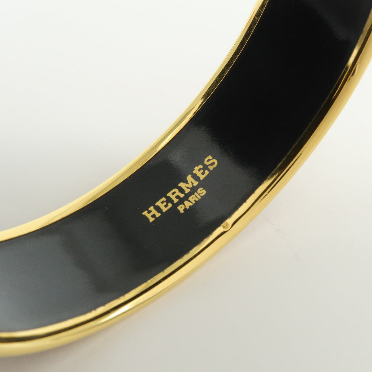Hermes Bangle Printed Enamel Red Gold_Plated Bracelet Jewelry (Pre-Owned)