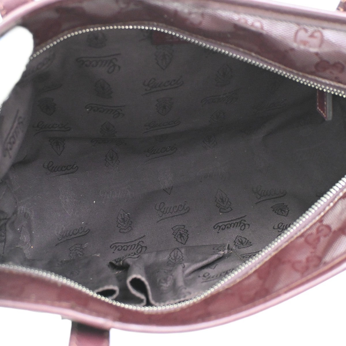 Gucci Plus Tote Gg Imprime Burgundy Pvc Shoulder Bag Bag (Pre-Owned)