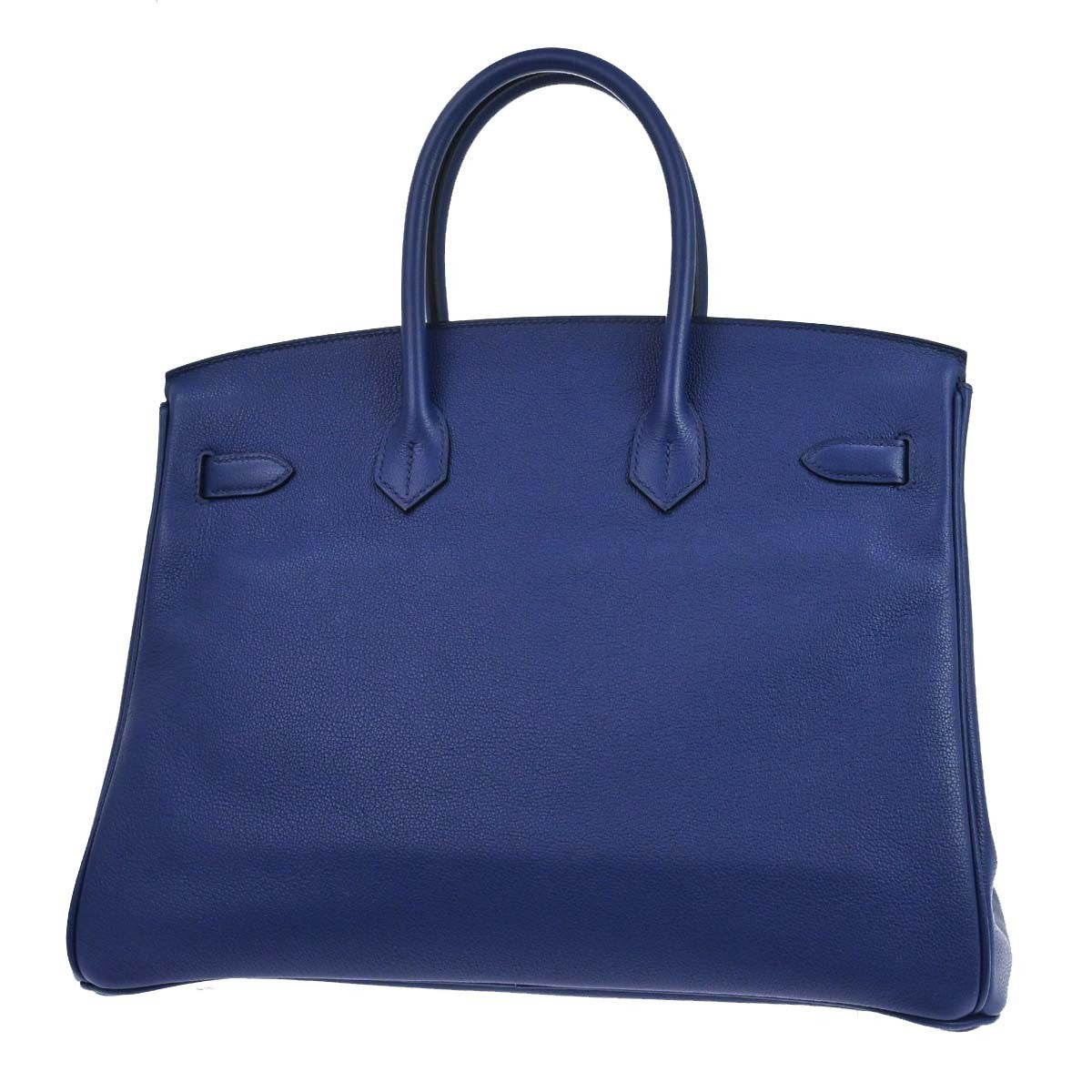 Hermes Birkin Blue Togo With Palladium Hardware Blue Leather Handbag (Pre-Owned)
