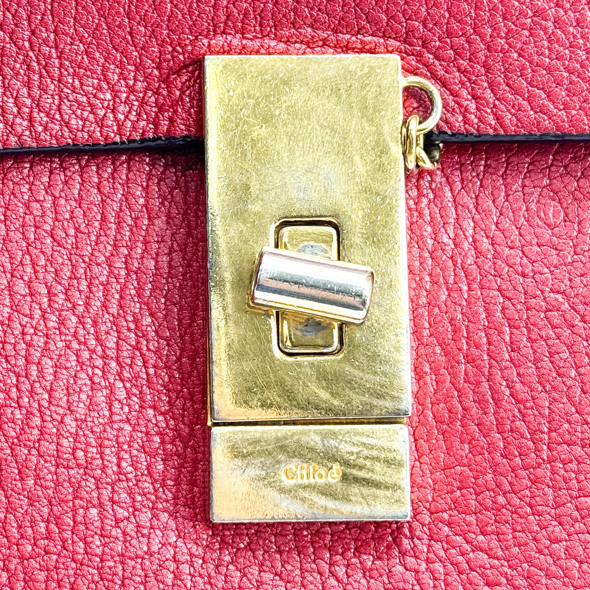 Chloe Drew Leather Red Leather Crossbody Bag Bag (Pre-Owned)