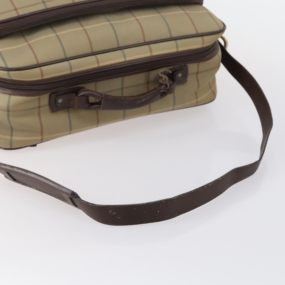 Burberry Nova Check Boston Canvas Beige Canvas Travel Bag Bag (Pre-Owned)