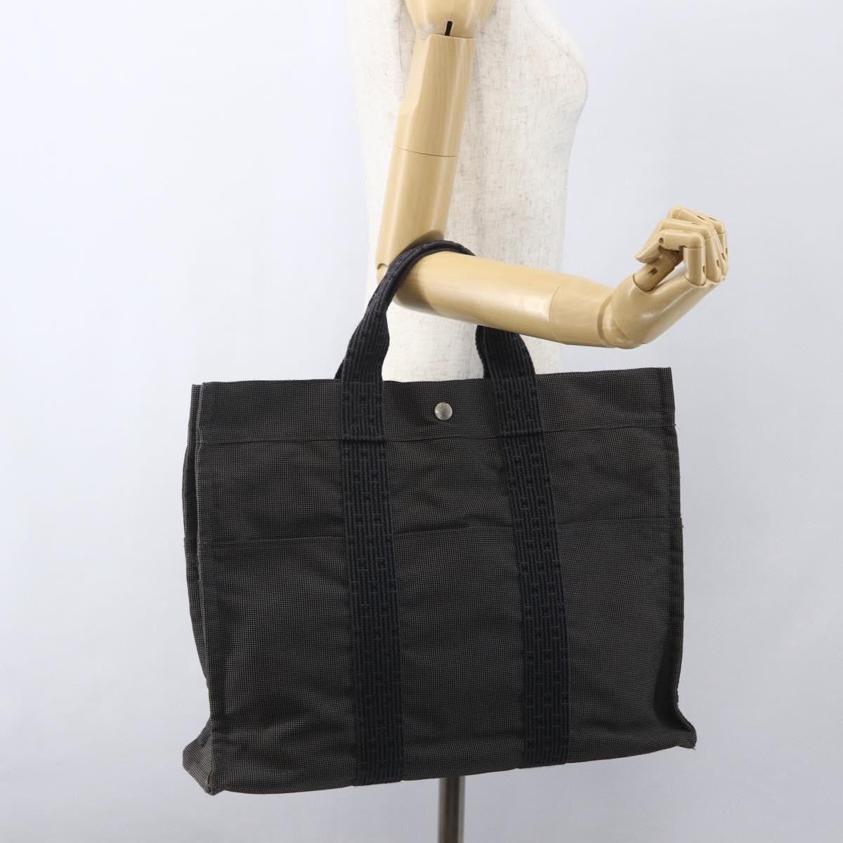 Hermes Fourre-Tout Herline Canvas Gray Canvas Tote Bag Bag (Pre-Owned)