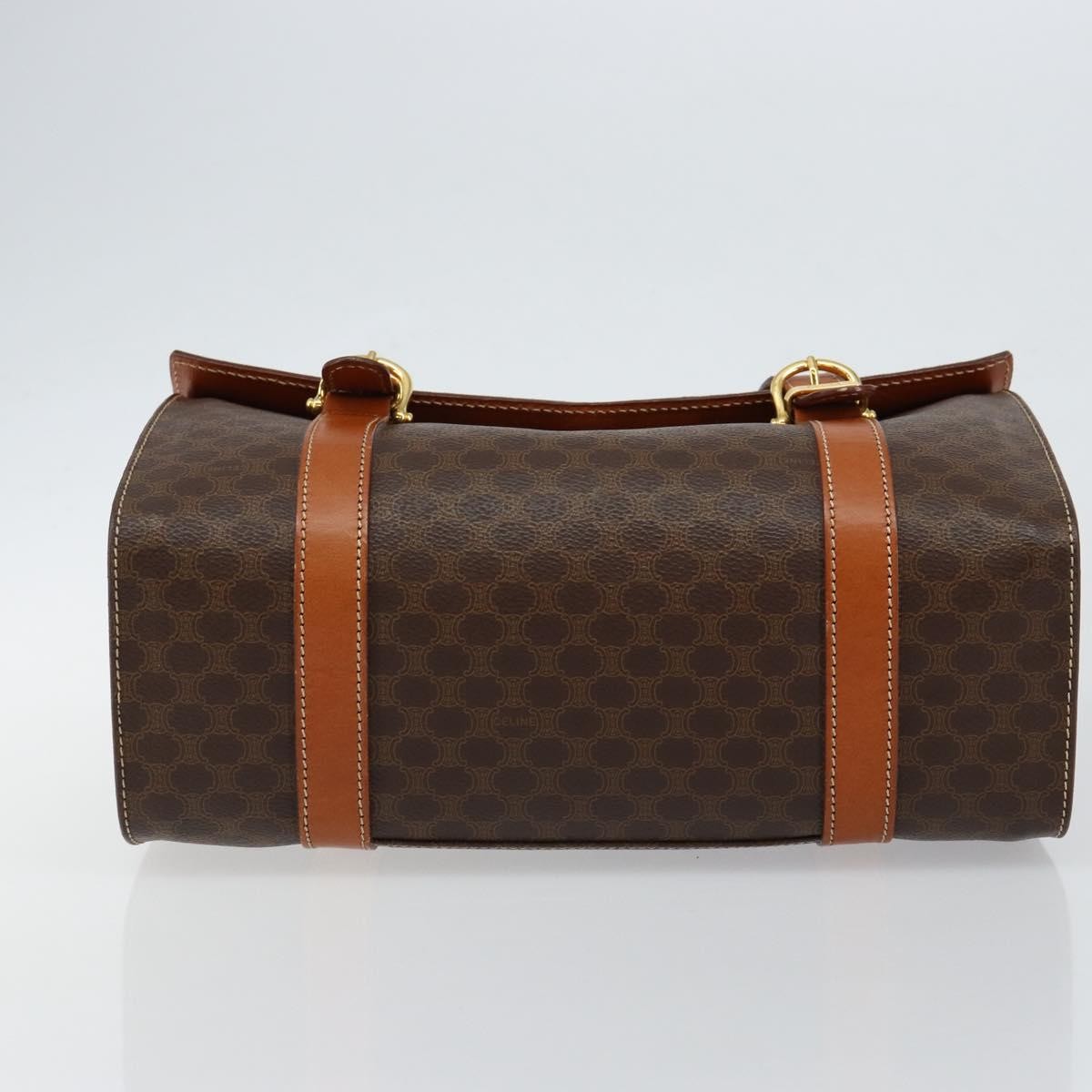 Celine Vintage Macadam Macadam Brown Canvas Handbag (Pre-Owned)
