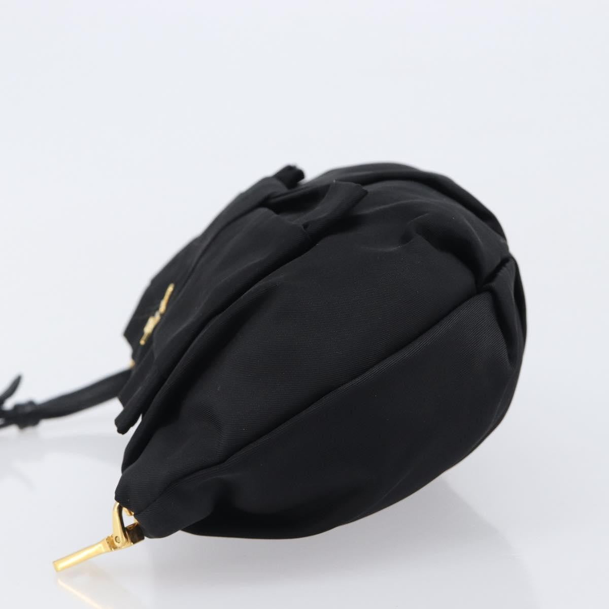 Prada Bow Wristlet Tessuto Black Nylon Clutche & Pouche Bag (Pre-Owned)