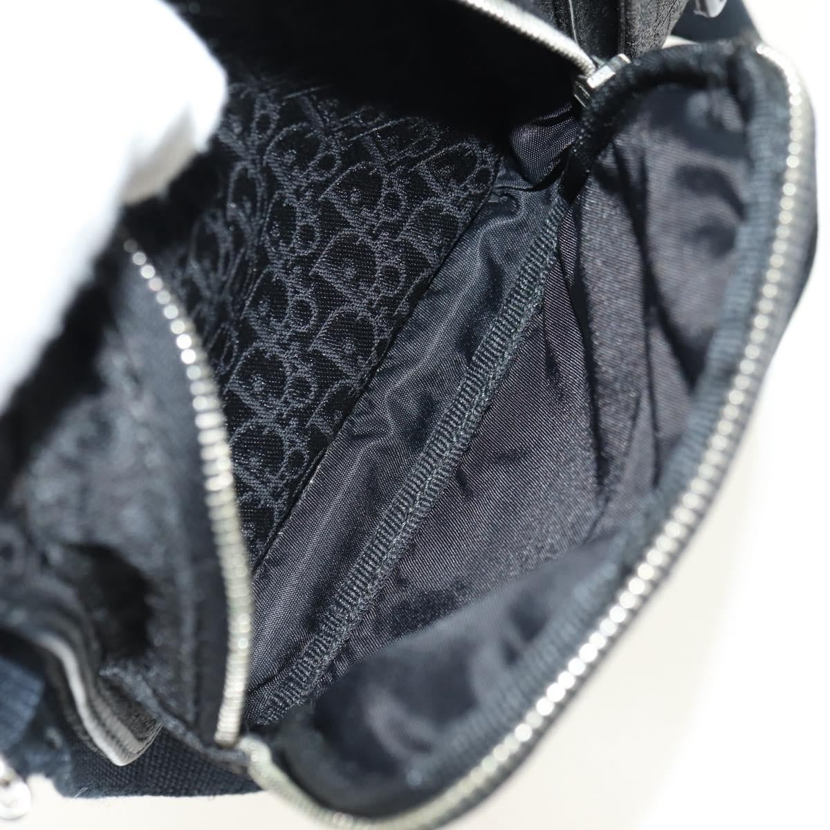 Christian Dior Vintage Street Chic Belt Diorissimo Canvas Black Canvas Handbag (Pre-Owned)