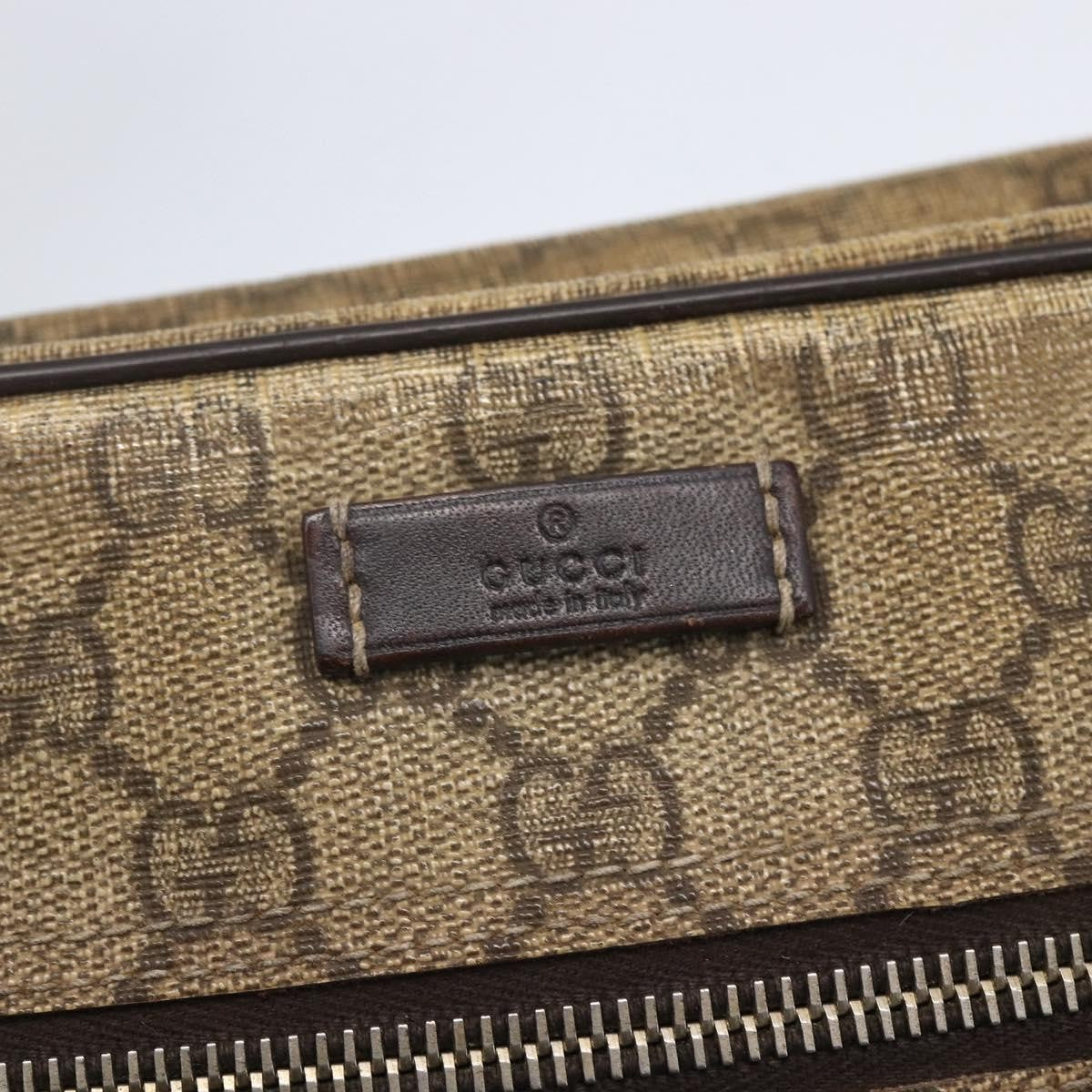 Gucci Front Zip Messenger Gg Coated Canvas Brown Canvas Shoulder Bag Bag (Pre-Owned)