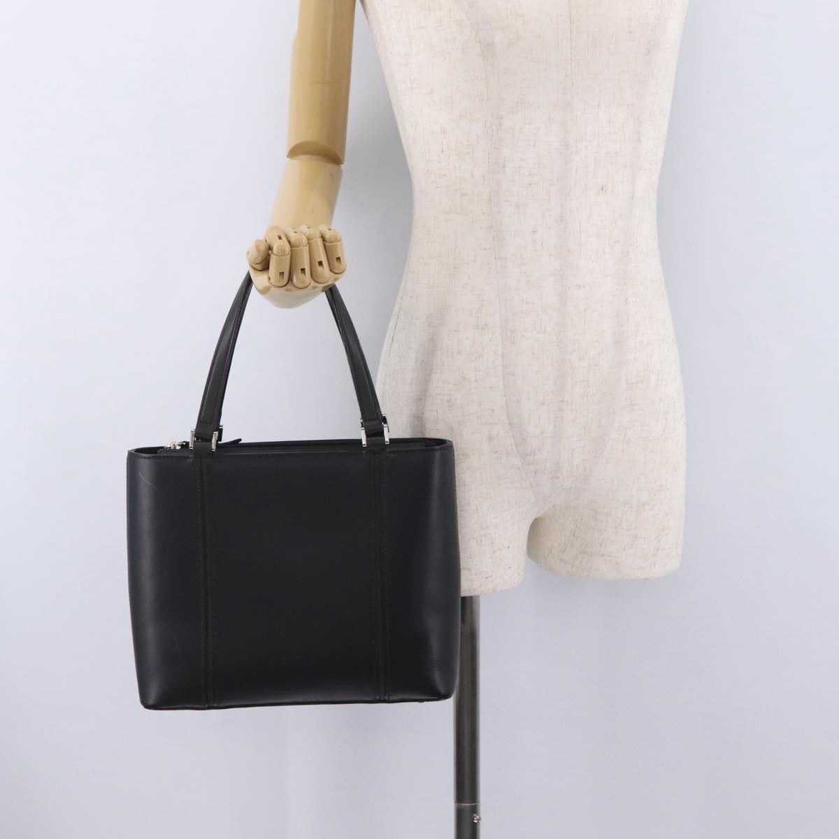 Burberry Vintage Leather Black Leather Handbag (Pre-Owned)