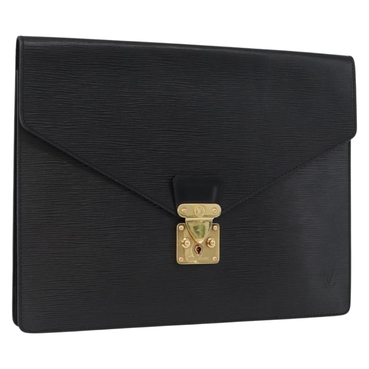 Louis Vuitton Porte-Documents Senateur Epi Leather Black Leather Briefcase Bag (Pre-Owned)
