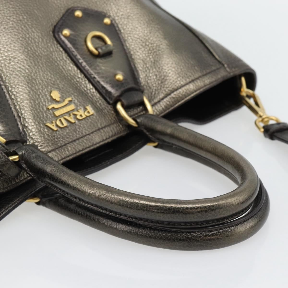 Prada Braided Handle Open Tote Vitello Daino Gold Leather Tote Bag Bag (Pre-Owned)