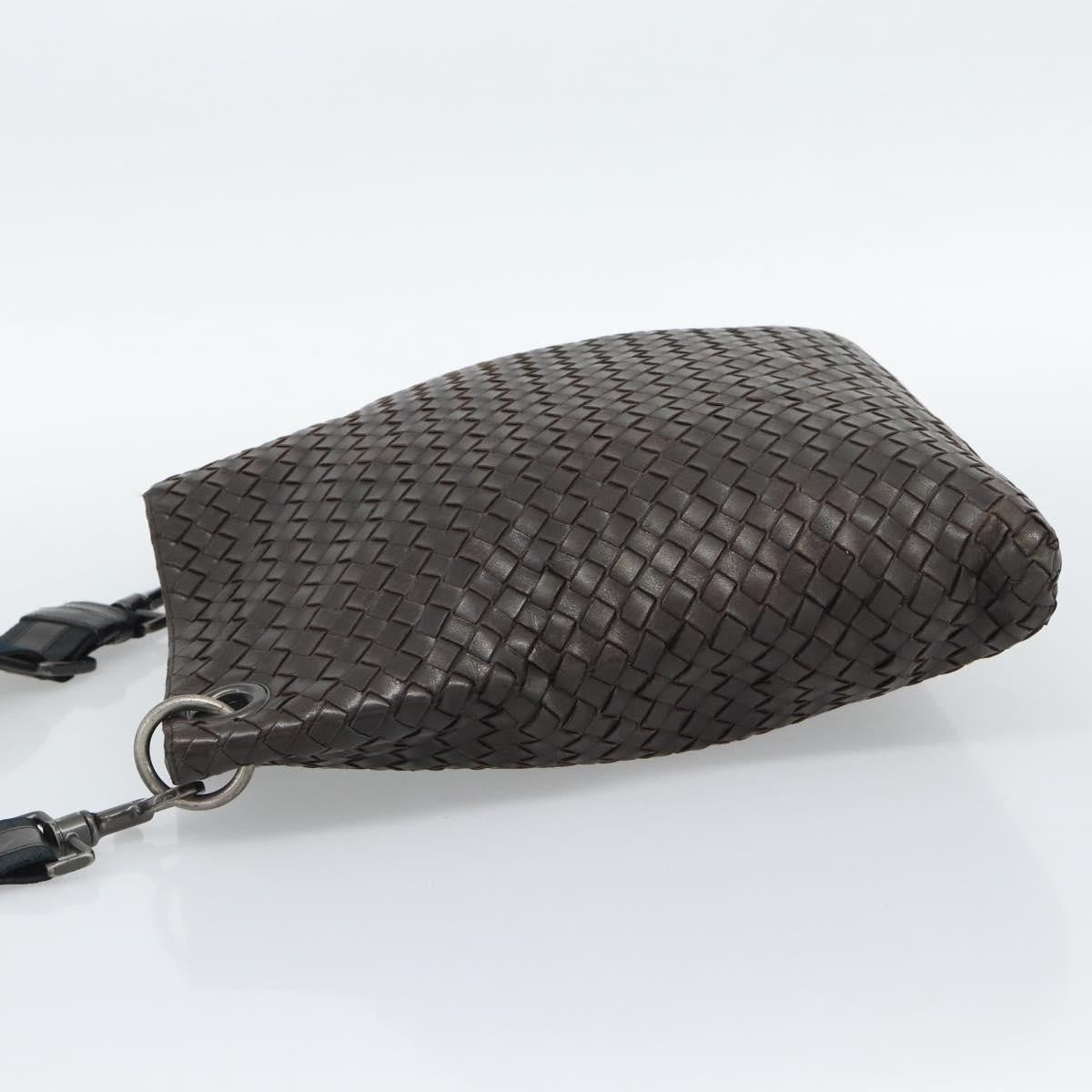 Bottega Veneta Flat Messenger Intrecciato Nappa Brown Leather Crossbody Bag Bag (Pre-Owned)