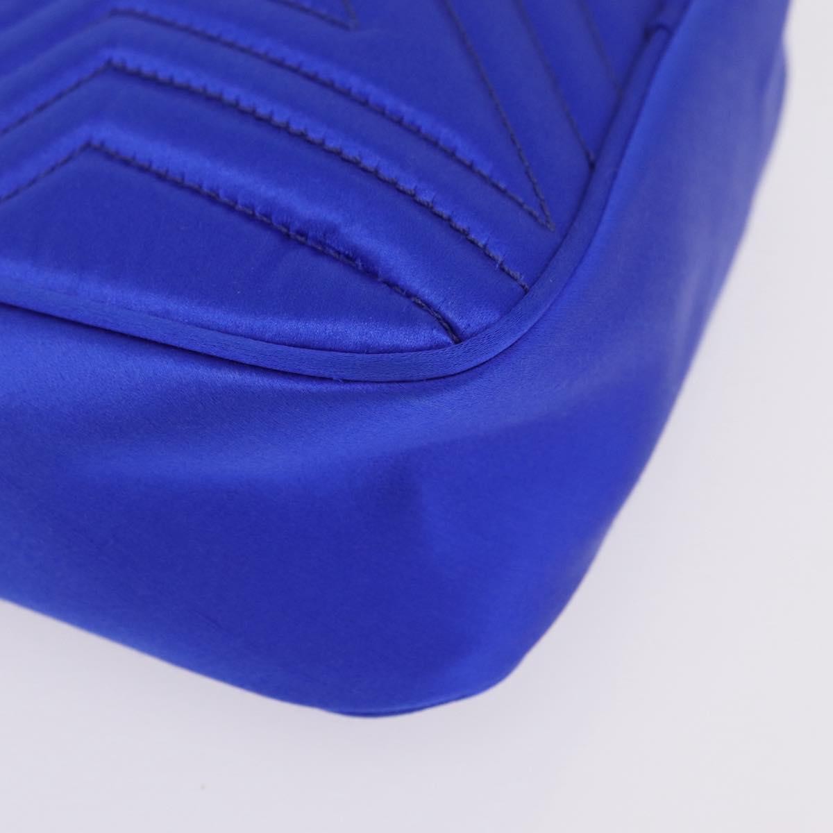 Stella Mccartney Stella Star Camera Quilted Satin Blue Satin Handbag (Pre-Owned)