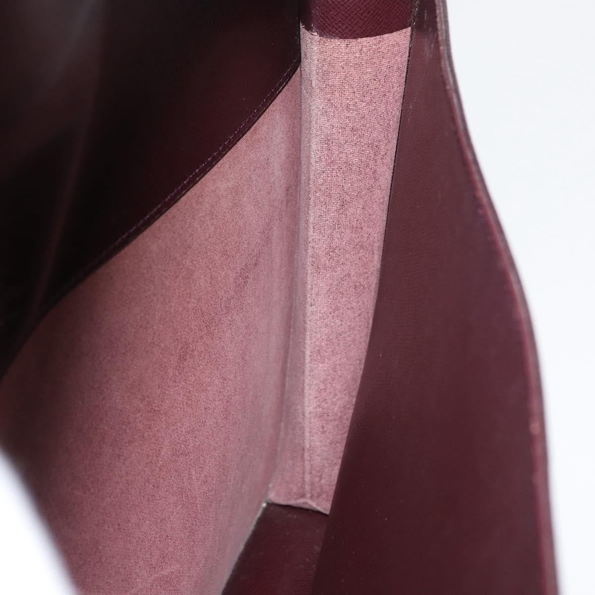 Louis Vuitton Serviette Kourad Taiga Leather Burgundy Leather Briefcase Bag (Pre-Owned)