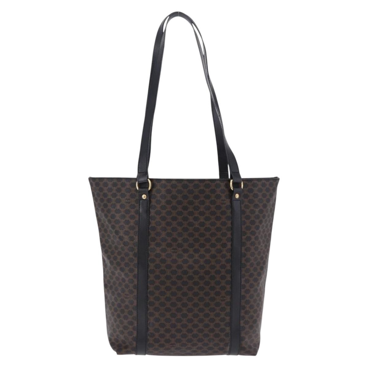 Celine Vintage Macadam Canvas And Leather Black Canvas Shoulder Bag Bag (Pre-Owned)