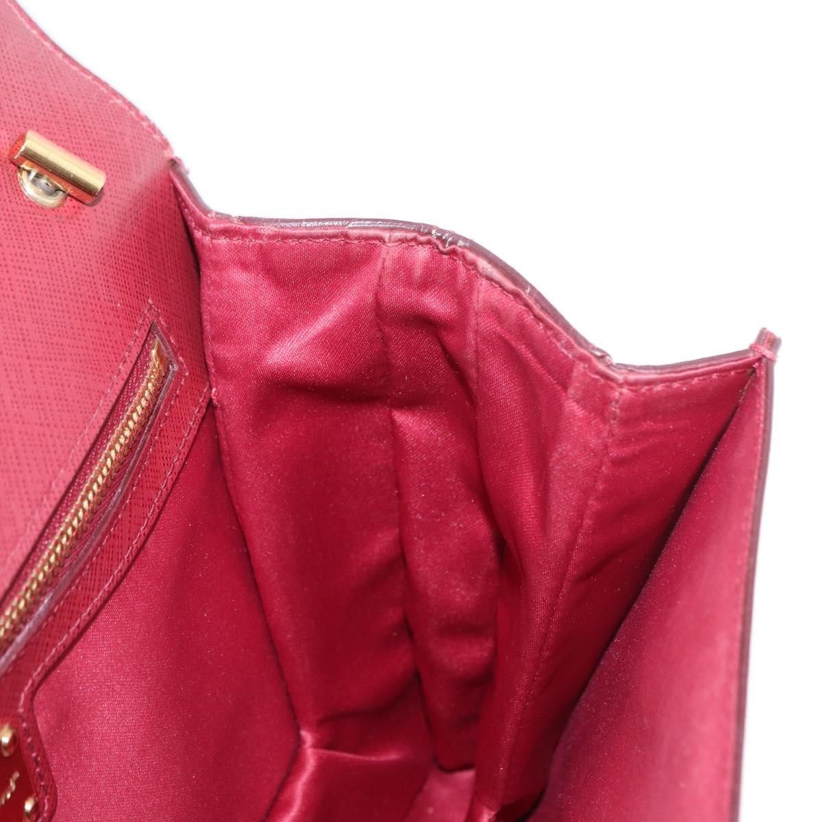 Salvatore Ferragamo Vala Chain Leather Burgundy Leather Shoulder Bag Bag (Pre-Owned)