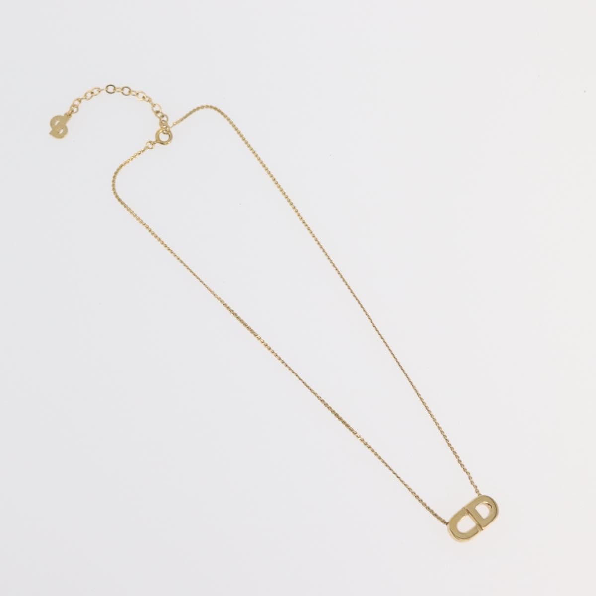 Christian Dior Logo Pendant Metal Gold Metal Necklace Jewelry (Pre-Owned)