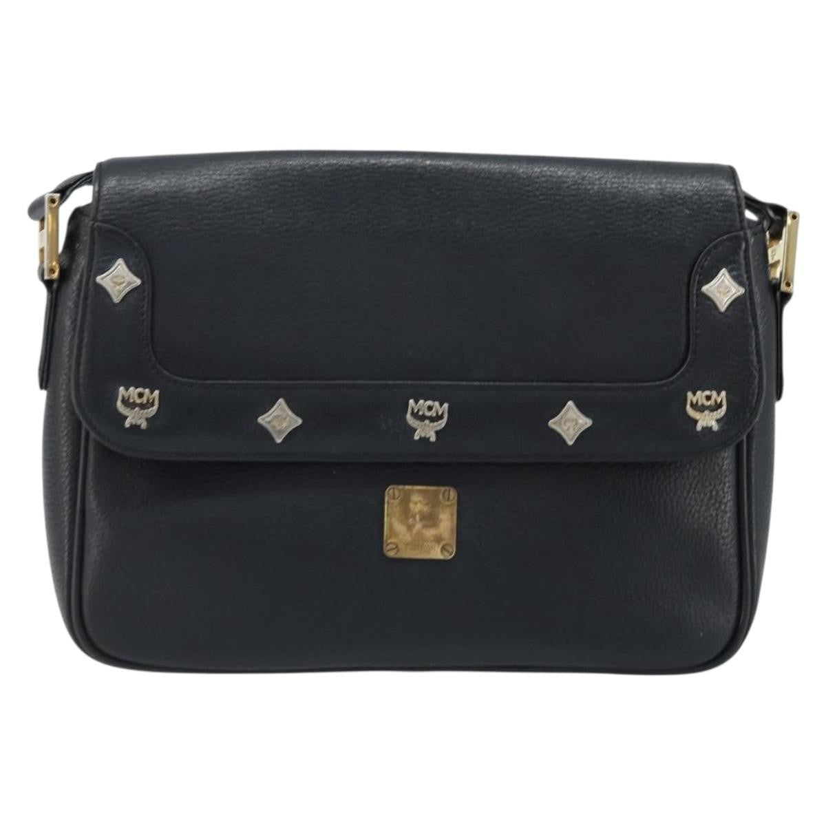 MCM Vintage Vicetos Leather Black Leather Shoulder Bag Bag (Pre-Owned)