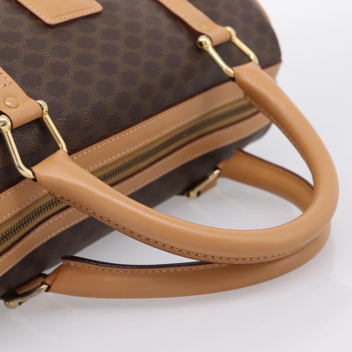 Celine Boston Triomphe Xl Coated Canvas Brown Pvc Handbag (Pre-Owned)