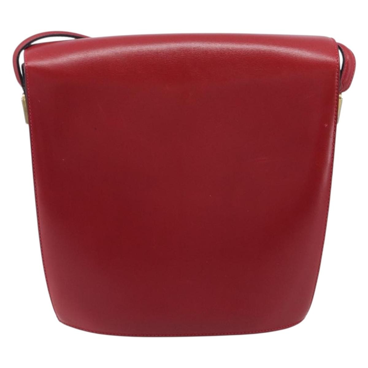 Bally Vintage Leather Red Leather Shoulder Bag Bag (Pre-Owned)
