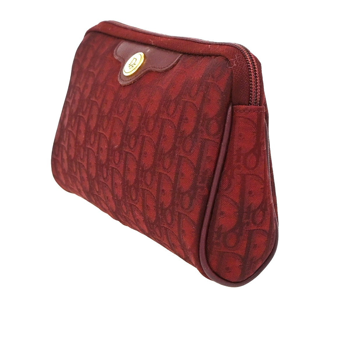 Christian Dior Vintage Trotter Canvas Red Canvas Clutche & Pouche Bag (Pre-Owned)