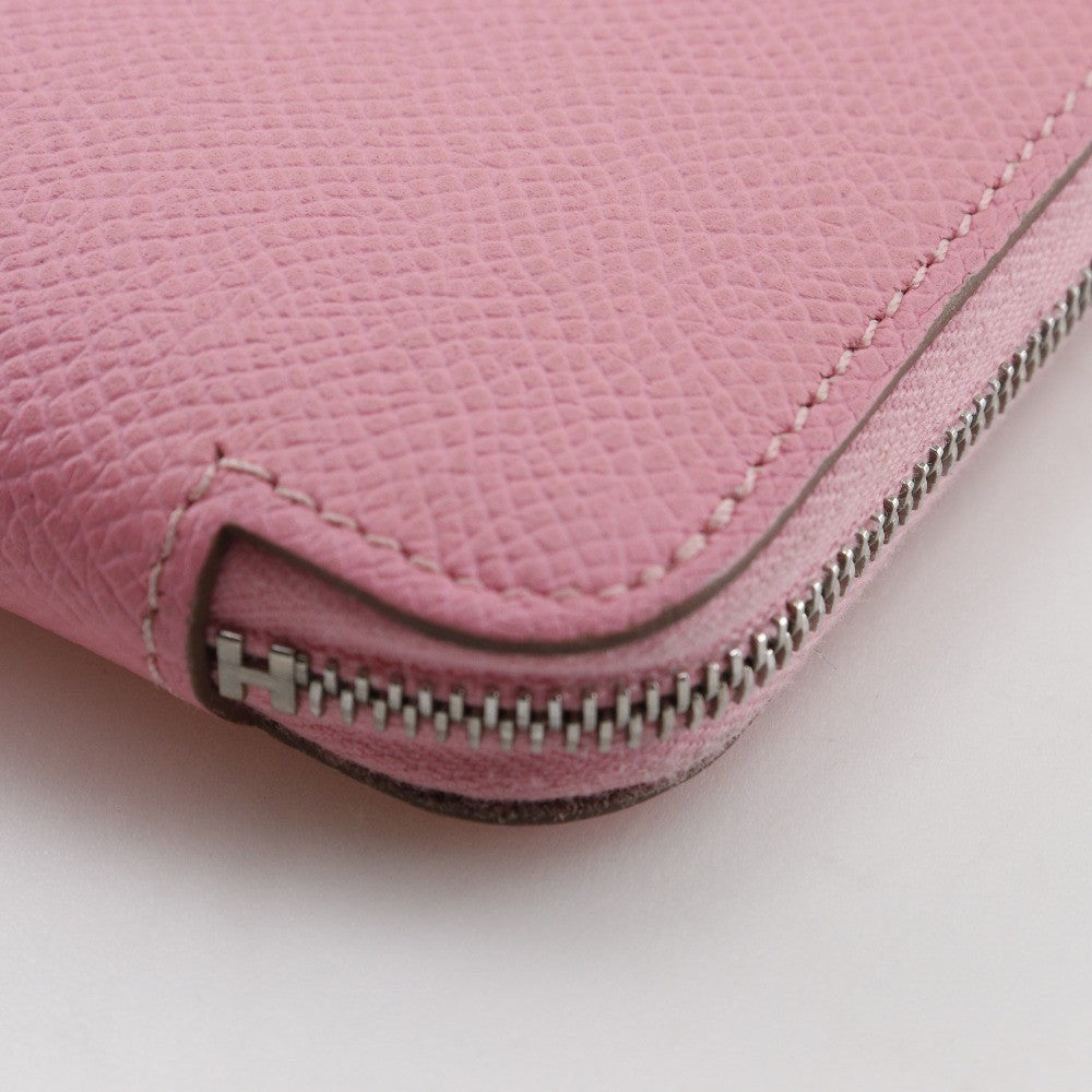 Hermes Azap Zip Around Epsom Pink Leather Wallets Accessory (Pre-Owned)