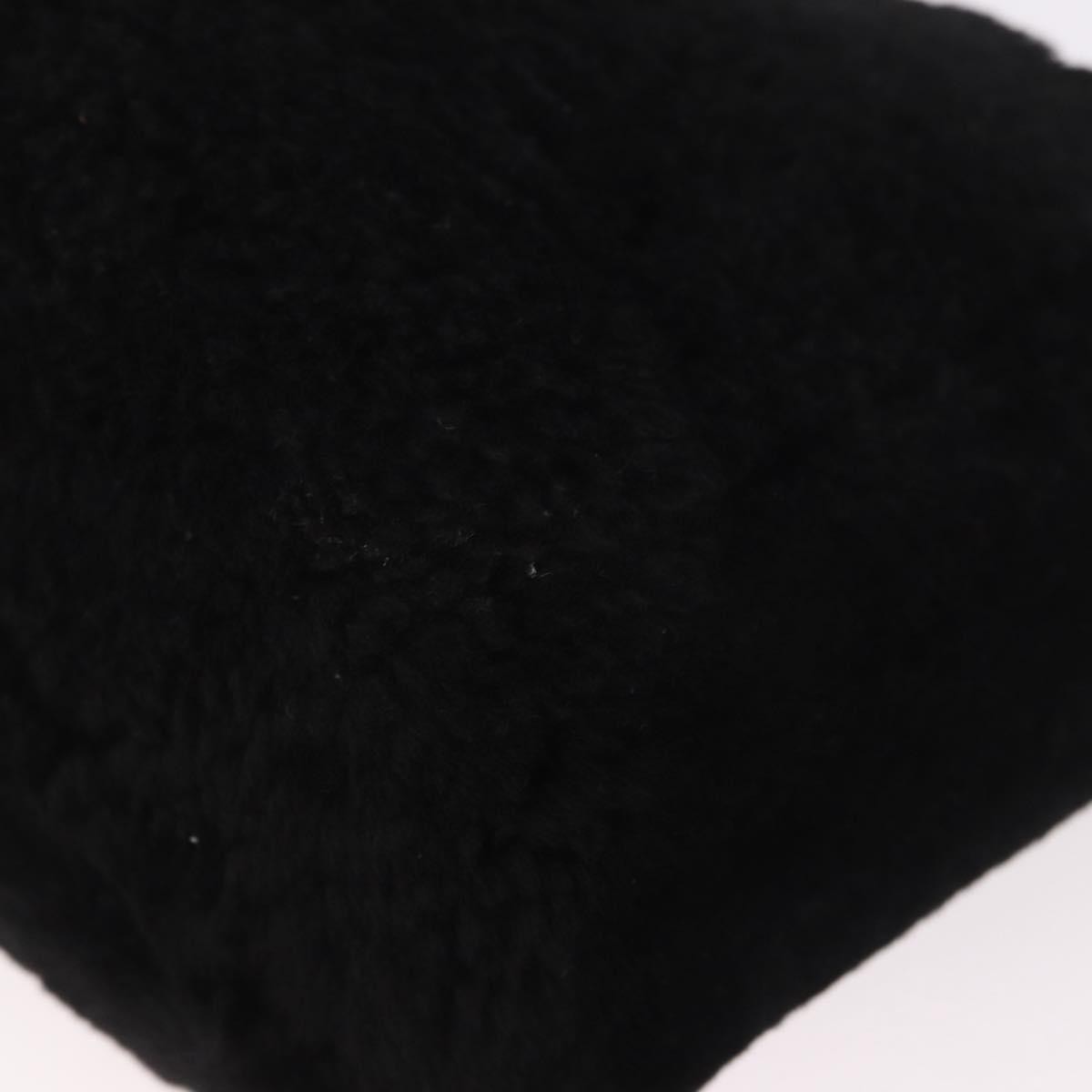 Balenciaga Papier A4 Classic Studs Shearling Black Fur Handbag (Pre-Owned)