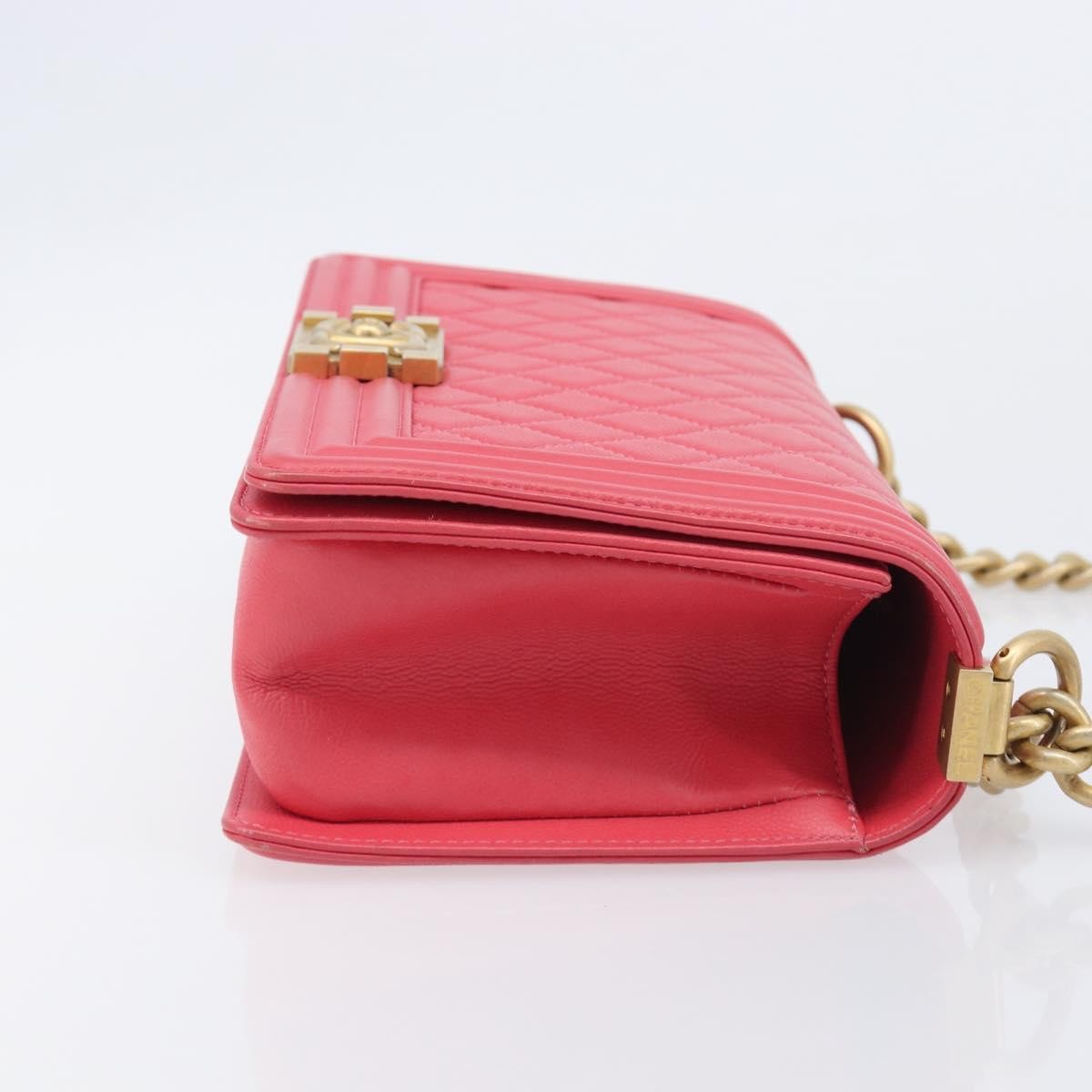 Chanel Boy Flap Quilted Lambskin Pink Leather Shoulder Bag Bag (Pre-Owned)