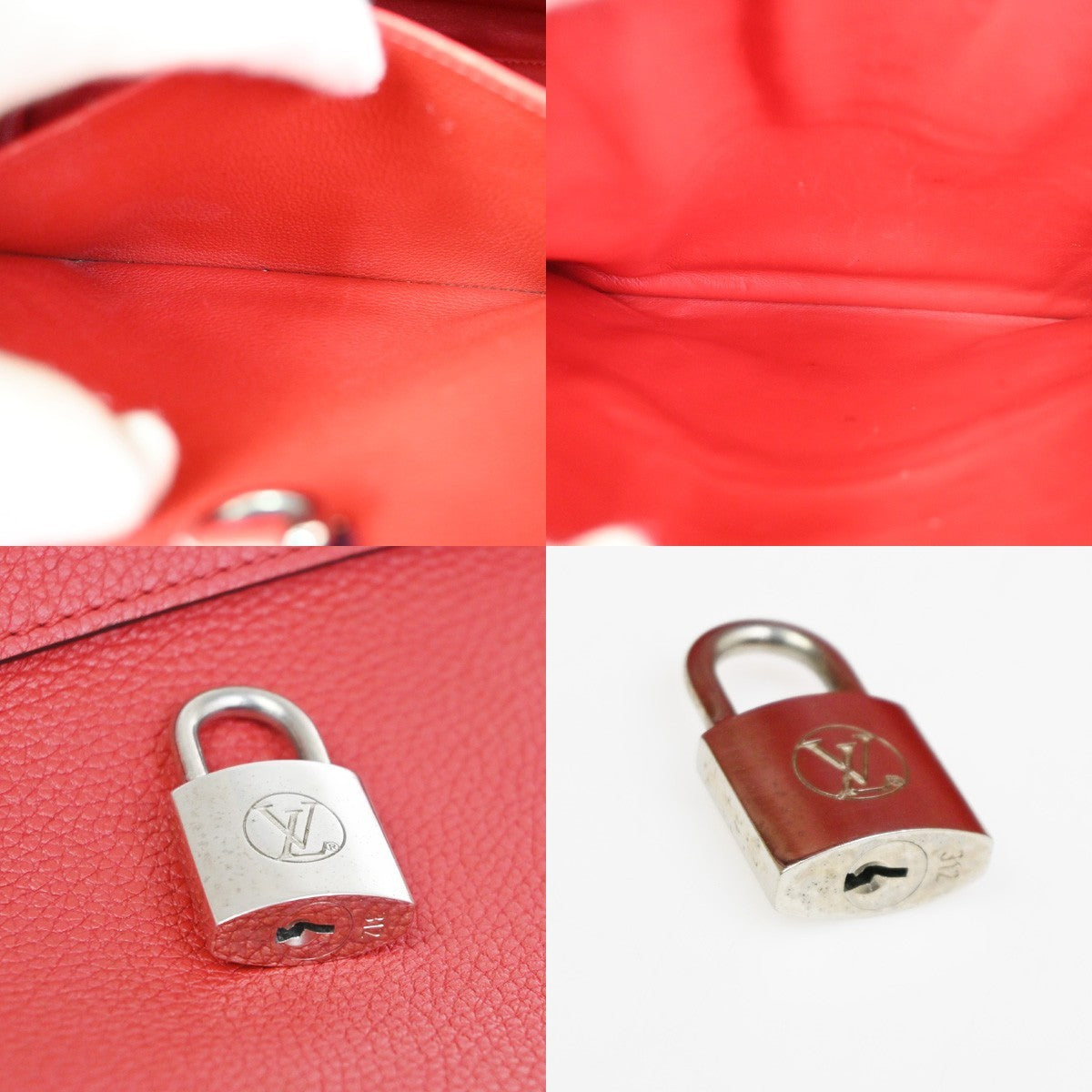 Louis Vuitton City Steamer Leather Red Leather Handbag (Pre-Owned)