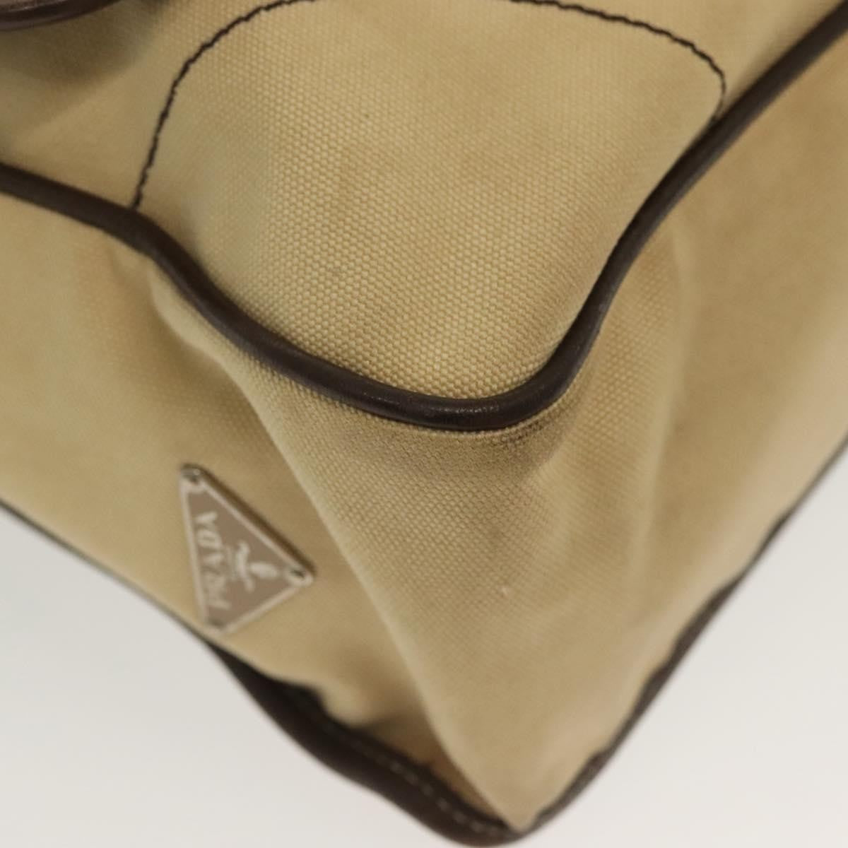 Prada Vintage Canvas Beige Canvas Shoulder Bag Bag (Pre-Owned)
