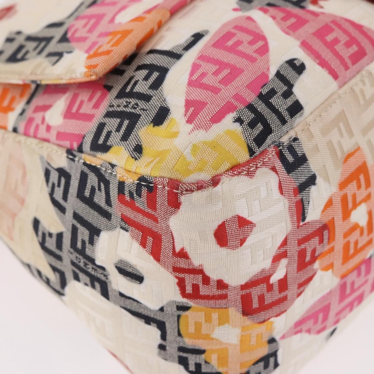 Fendi Mamma Baguette Zucca Jacquard Velvet Multicolour Canvas Shoulder Bag Bag (Pre-Owned)