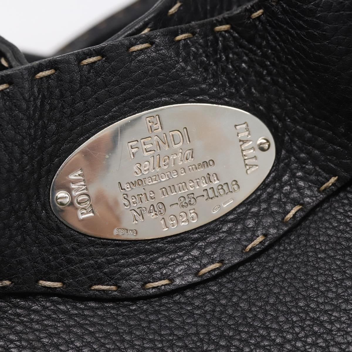 Fendi Selleria Bucket Leather Black Leather Tote Bag Bag (Pre-Owned)