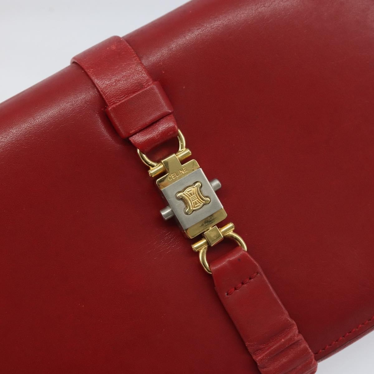 Celine Vintage Leather Red Leather Shoulder Bag Bag (Pre-Owned)