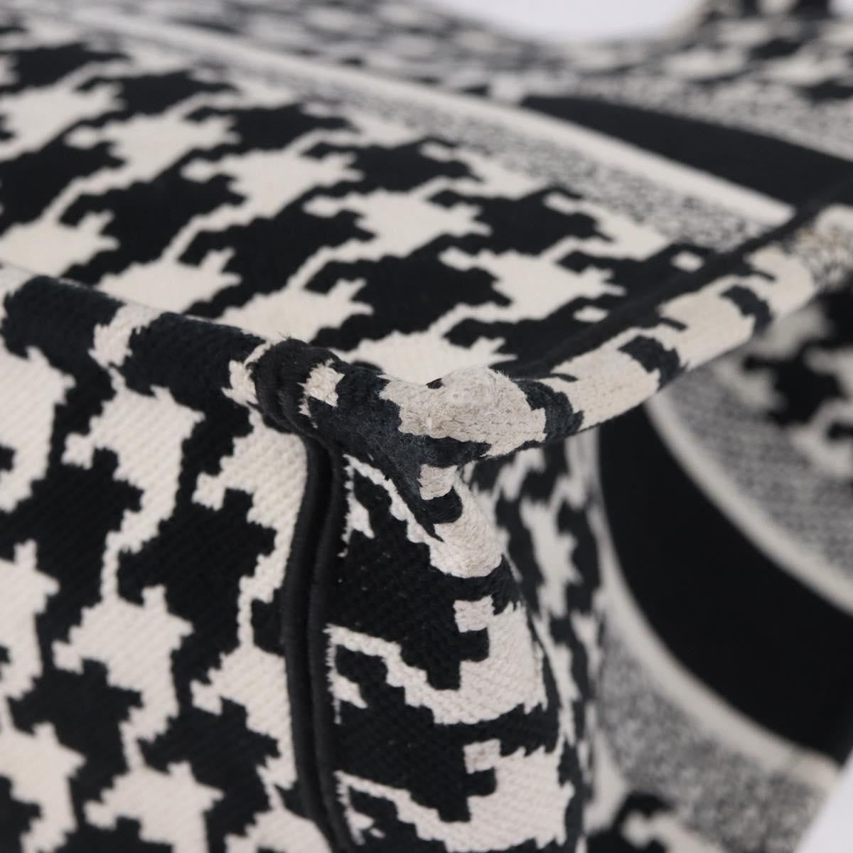 Christian Dior Book Houndstooth Canvas Black Canvas Tote Bag Bag (Pre-Owned)