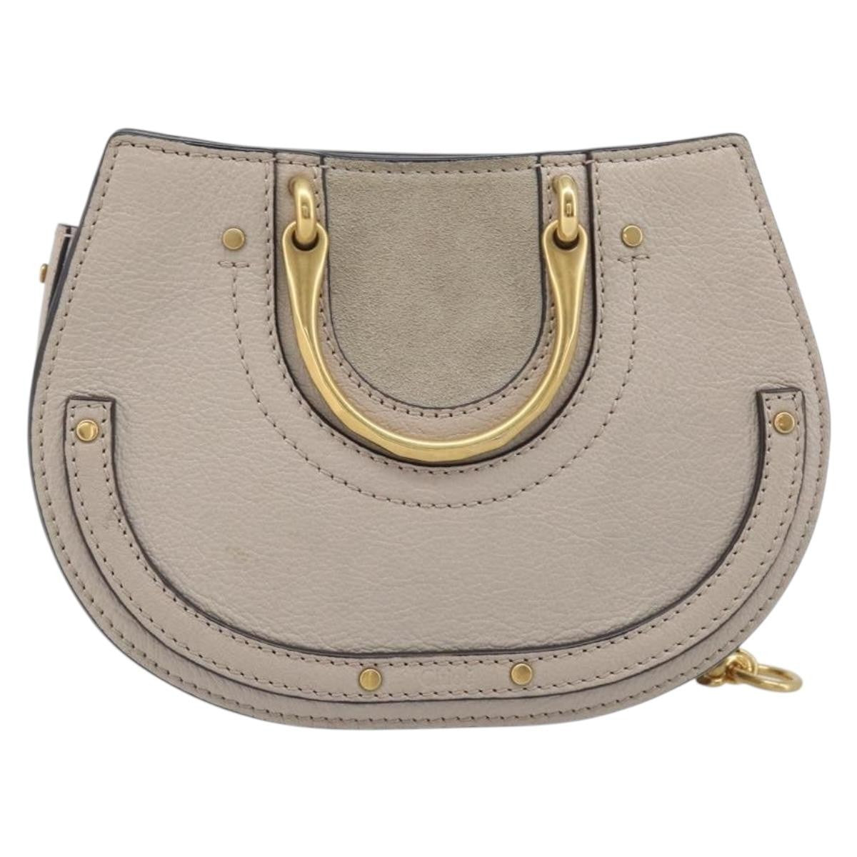 Chloe Pixie Belt Leather And Suede Beige Leather Handbag (Pre-Owned)