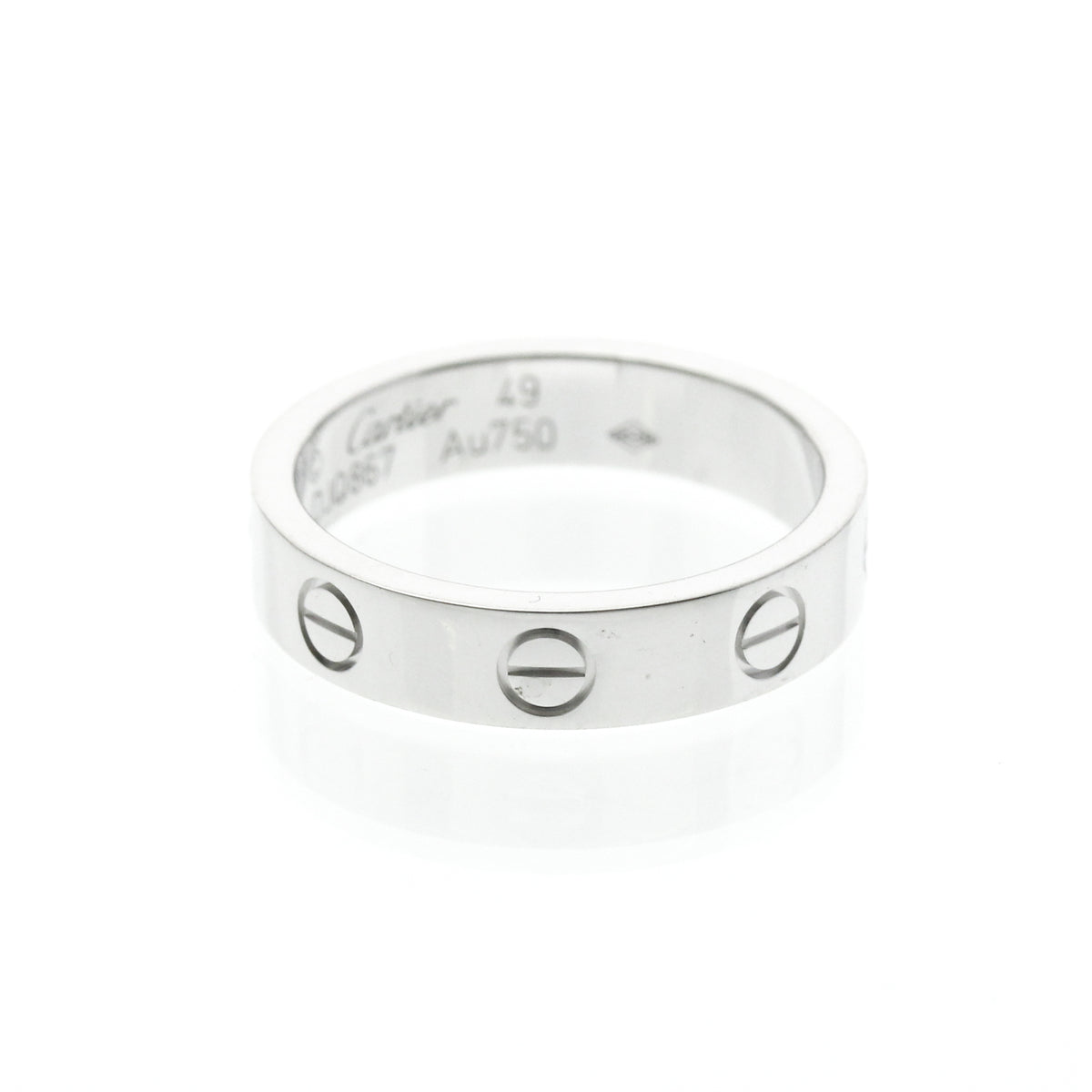 Cartier Love Wedding Band 1 Diamond 18K White Gold With Diamond Silver White_Gold Ring Jewelry (Pre-Owned)