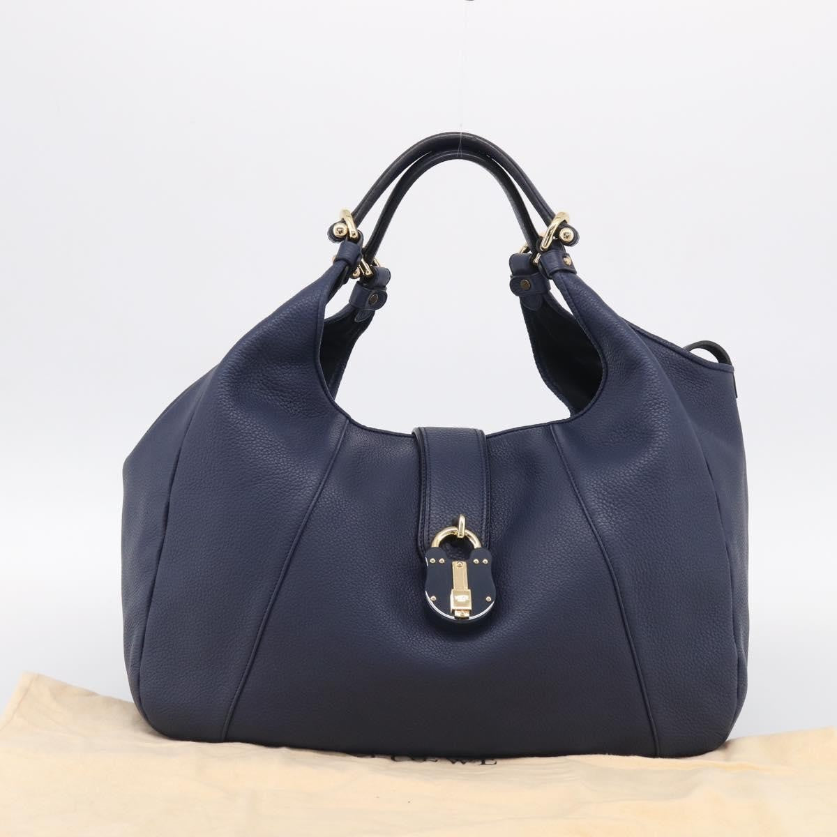 Loewe Calle Hobo Leather Navy Leather Shoulder Bag Bag (Pre-Owned)