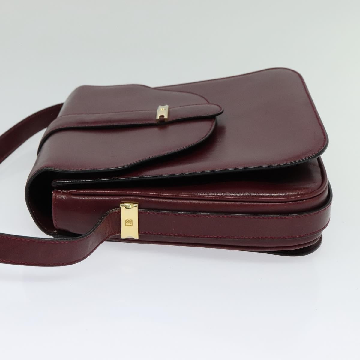 Bally Vintage Leather Burgundy Leather Shoulder Bag Bag (Pre-Owned)