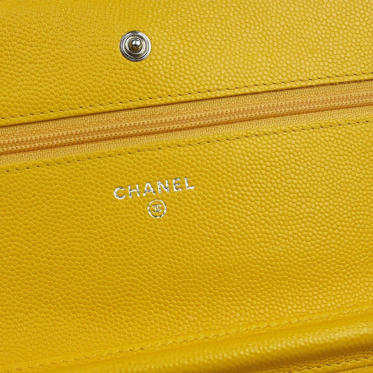 Chanel Ancient Greek Charm Wallet On Chain Chevron Caviar Yellow Calfskin Crossbody Bag Bag (Pre-Owned)