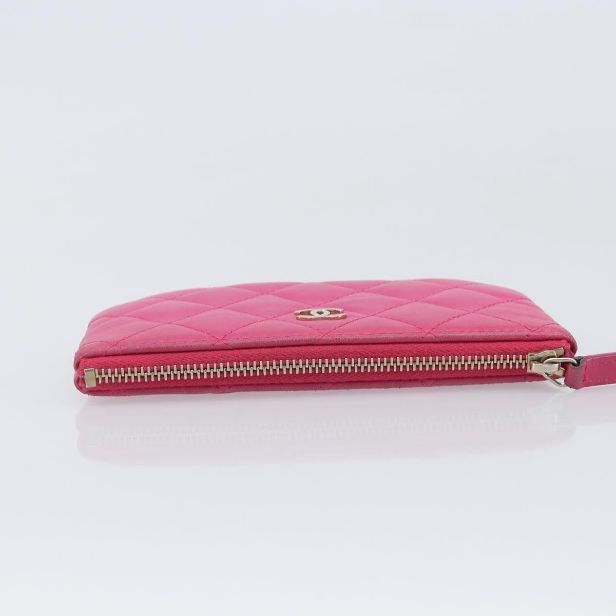 Chanel Cc Zip Coin Purse Quilted Lambskin Pink Leather Wallets Accessory (Pre-Owned)
