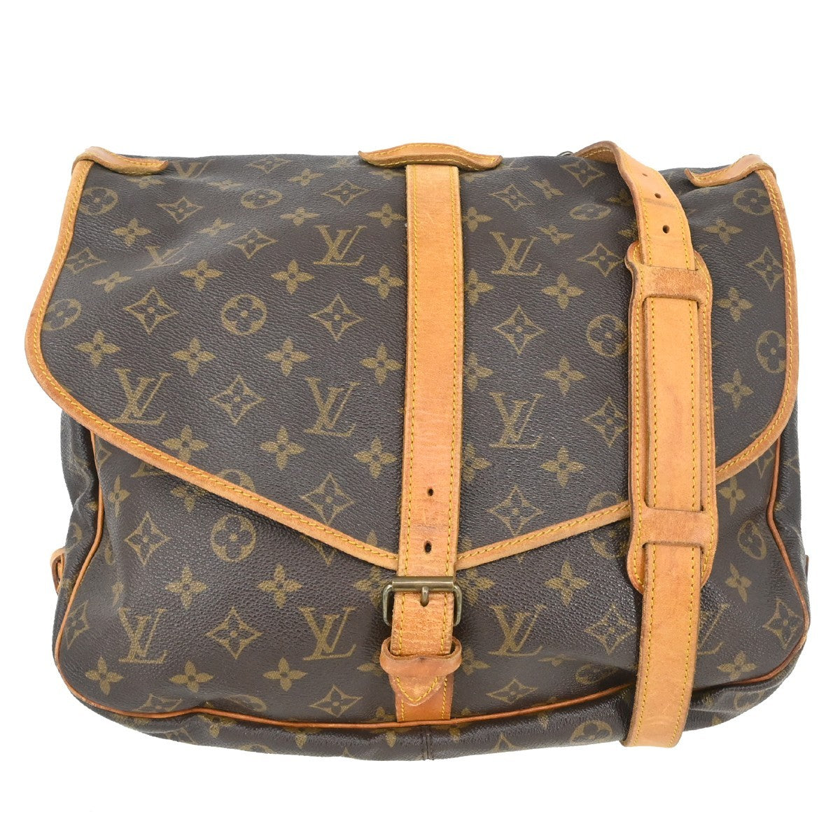 Louis Vuitton Saumur Monogram Brown Canvas Shoulder Bag Bag (Pre-Owned)