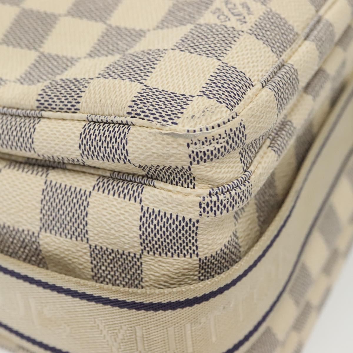 Louis Vuitton Naviglio Damier Ebene White Canvas Shoulder Bag Bag (Pre-Owned)