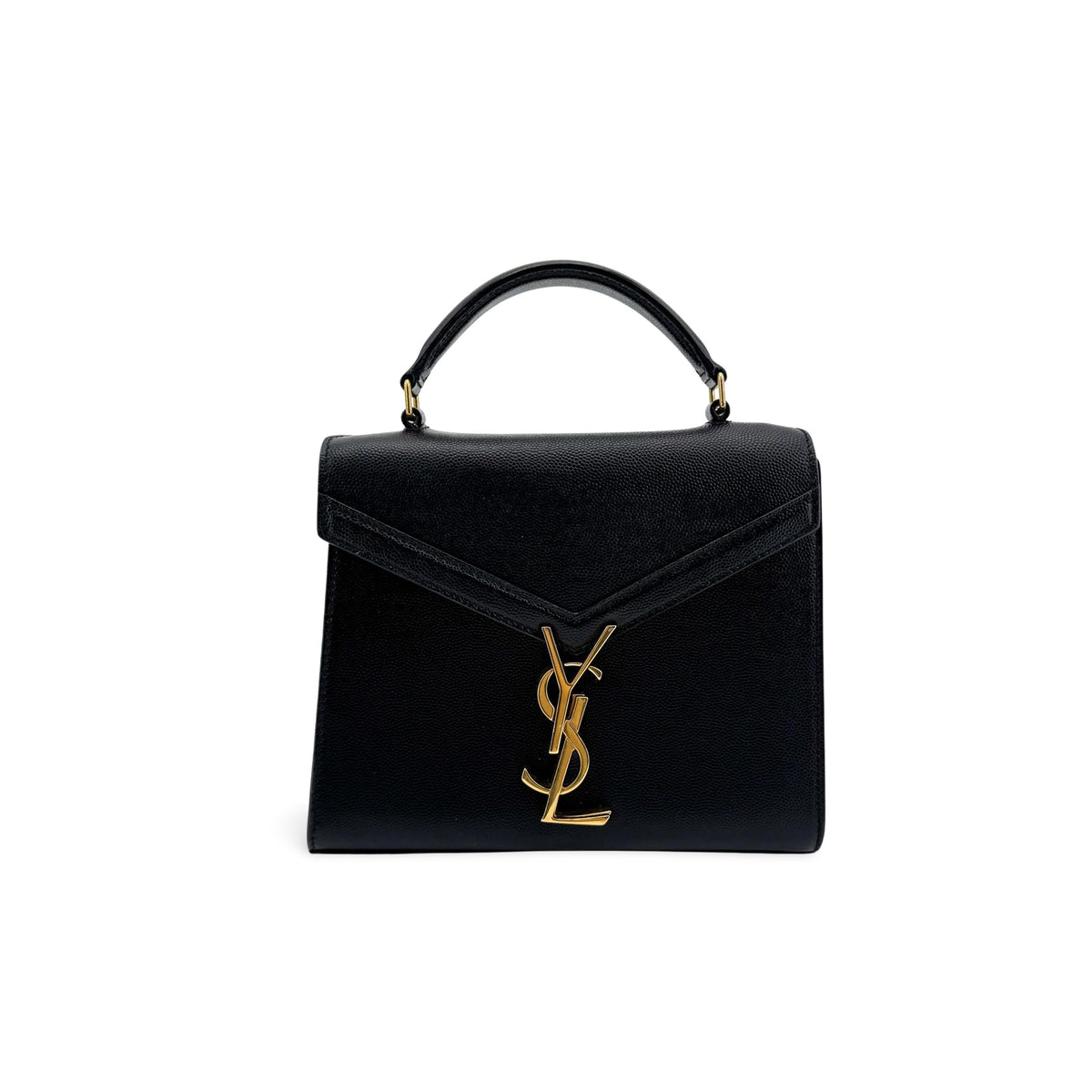 Saint Laurent Cassandra Leather Black Leather Shoulder Bag Bag (Pre-Owned)